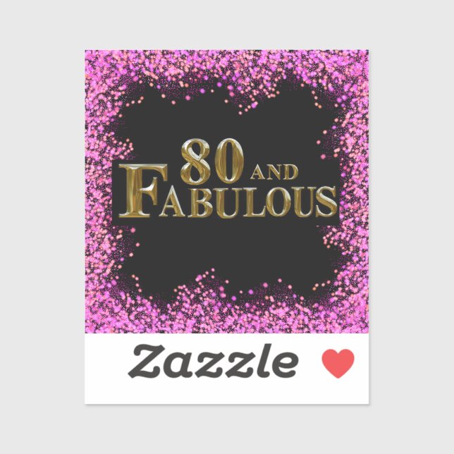 Pegatina 80.º cumpleaños (Hoja)