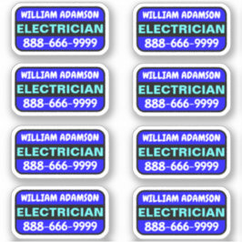 Pegatina 8 piezas Nombre y número de teléfono de electricis
