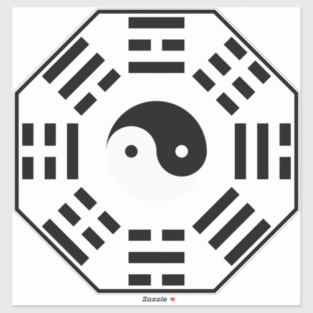 Pegatina 8 trigramas - Yin Yang - Feng Shui (Hoja)