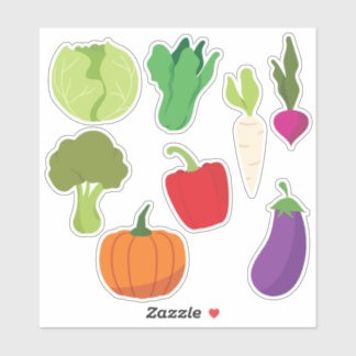 Pegatina 8 verduras para comer diseño semanal