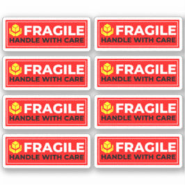 Pegatina 8 Vinyl Fragile Stickers (Handle with Care)
