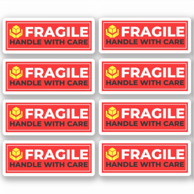 Pegatina 8 Vinyl Fragile Stickers (Handle with Care) (Anverso)