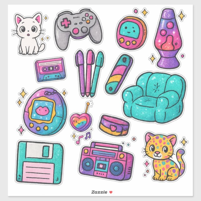 Pegatina 90s Prop Pack Stickers – Glitter (Hoja)