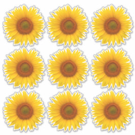 Pegatina 9 Adhesivos de girasol amarillo-naranja con forma