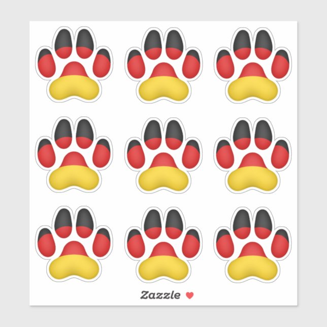Pegatina 9 Impresiones alemanas de pintura de perro (Hoja)