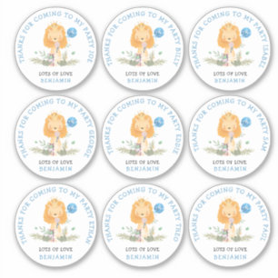 Pegatina 9 nombres de invitados individuales Blue Gracias L