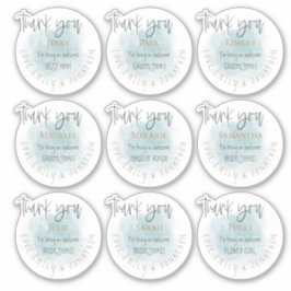 Pegatina 9 Nombres individuales Gracias Partido de Brigada