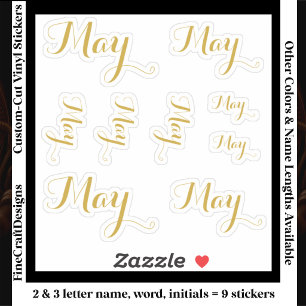 Pegatina 9 Palabra de nombre personalizado, 2-3 letras Eleg