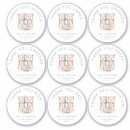 Pegatina 9 pequeños nombres individuales Gracias a los pres