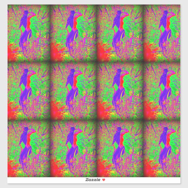 Pegatina 9 sirena hippie morado (Hoja)