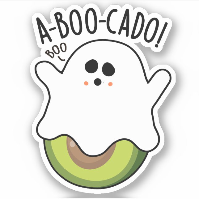 Pegatina A-boo-cado Funny Aguacate Pun (Anverso)