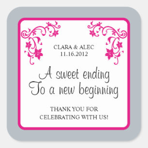 Pegatina a favor de la boda floral