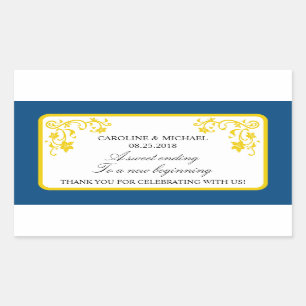 Pegatina a favor de la boda floral