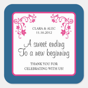 Pegatina a favor de la boda floral