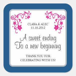 Pegatina a favor de la boda floral