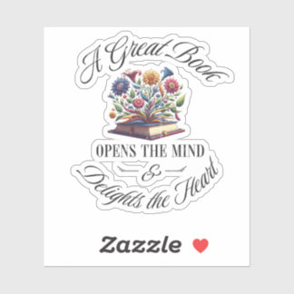 Pegatina A Great Book Delights Floral