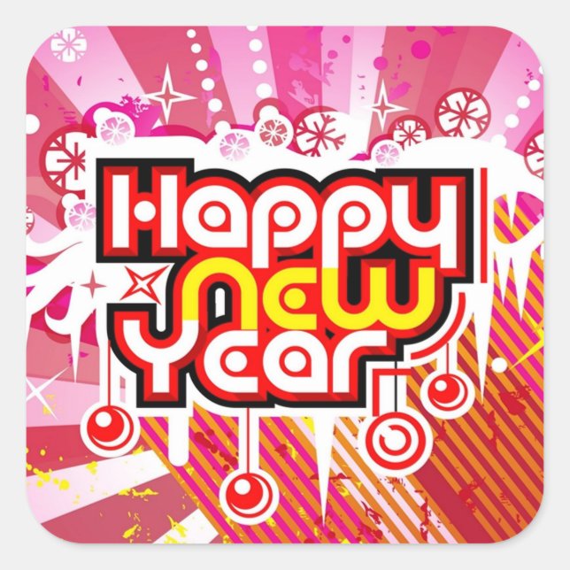 Pegatina a la celebración del Año Nuevo (Anverso)