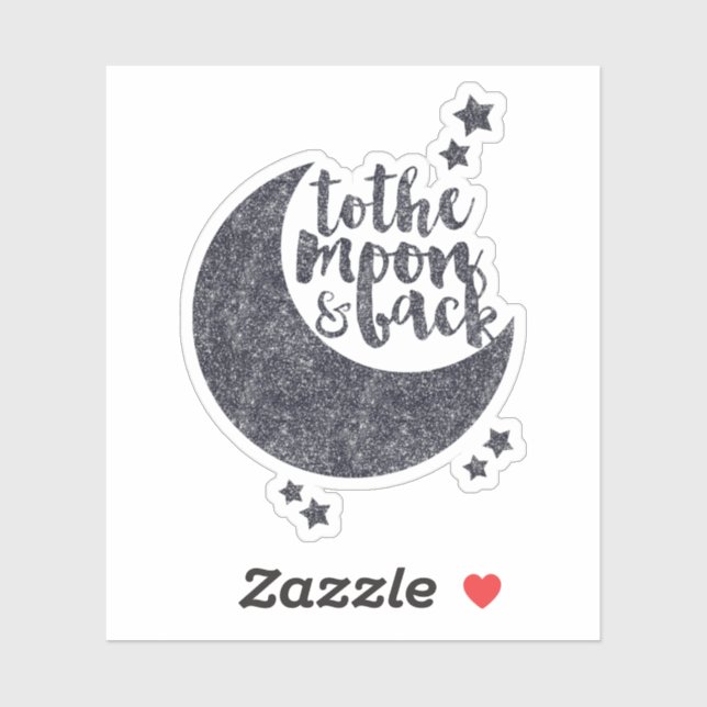 Pegatina A la luna y atrás (Hoja)