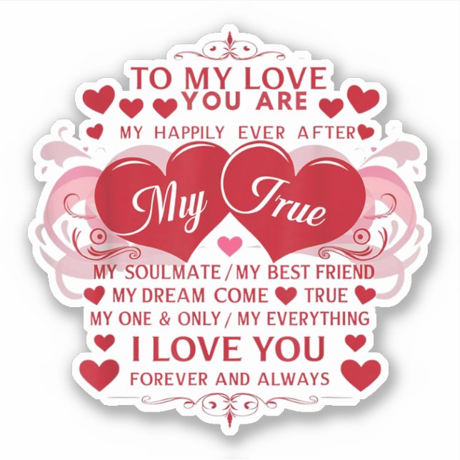 Pegatina A Mi Amor Te Amo Por Siempre Y Siempre Te Amo. (Anverso)