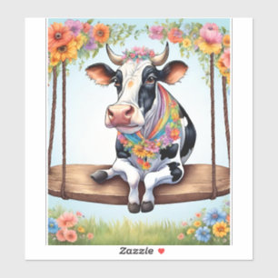 PEGATINA A PLAYFUL AND HAPPY COW