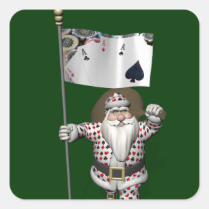Pegatina A Santa Claus le encanta jugar al póquer