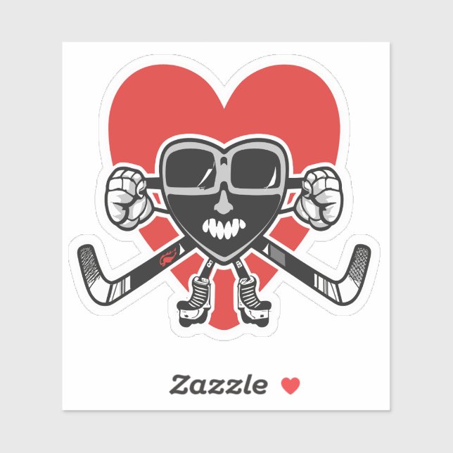 Pegatina A Valentines les encanta el corazón que muestra la (Hoja)