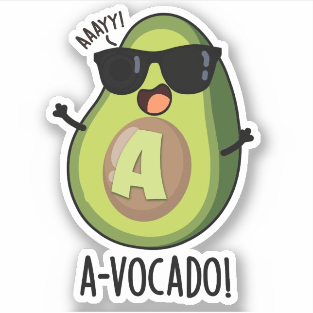 Pegatina A-vocado Funny Aguacate Pun (Anverso)