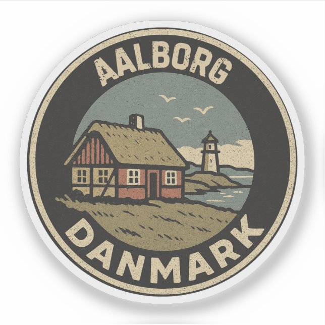 Pegatina Aalborg, Dinamarca Danmark (Anverso)