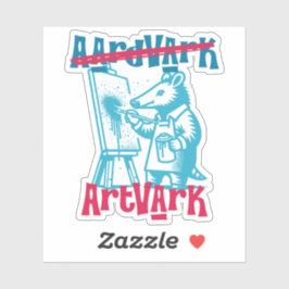 Pegatina Aardvark Artvark Funny NOMBRES ANIMALES