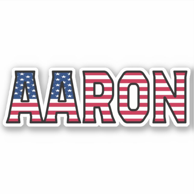 Pegatina Aaron Name Vorname USA Sticker Stickerset (Anverso)