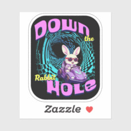Pegatina Abajo El Agujero Del Conejo (+Fondo)