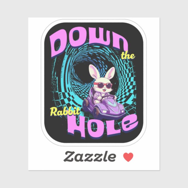 Pegatina Abajo El Agujero Del Conejo (+Fondo) (Hoja)
