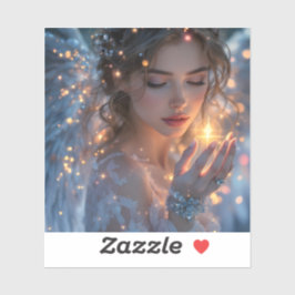 Pegatina Abandonador de luz celeste - Angel sostiene la est