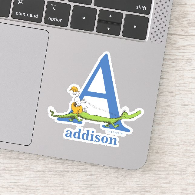 Pegatina ABC del Dr. Seuss: Carta A - Blanco | Añadir su no (Detalle)