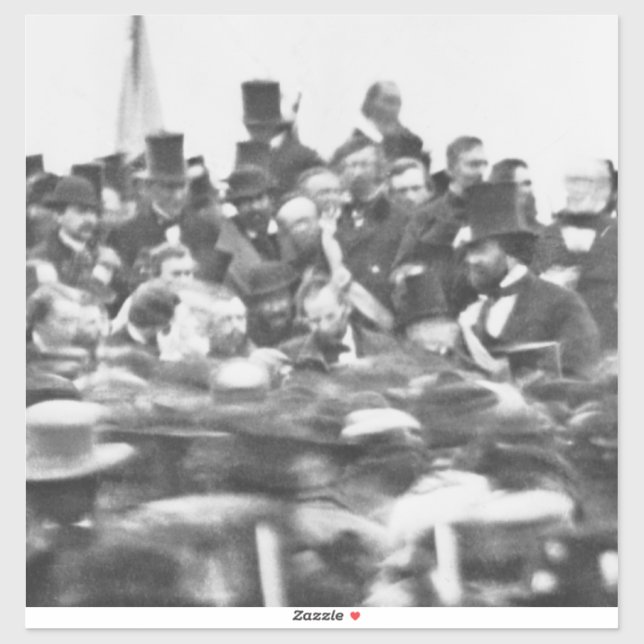Pegatina Abe Lincoln Gettysburg Dirección: Fin de la Guerra (Hoja)