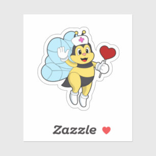 Pegatina Abeja como enfermera con corazón.PNG