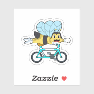 Pegatina Abeja con bicicleta