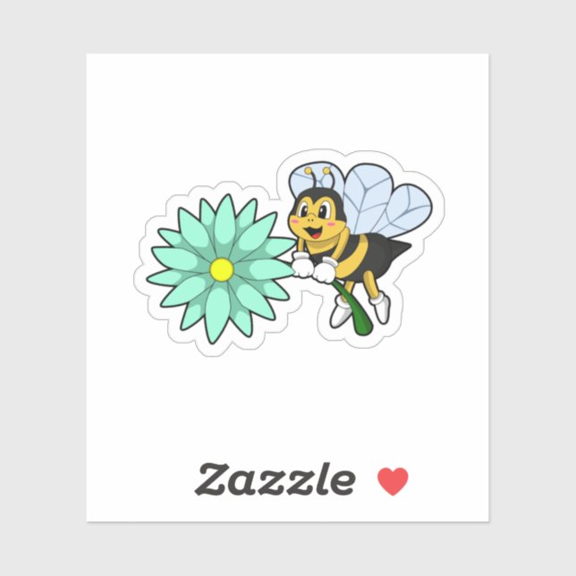 Pegatina Abeja con flor.PNG (Hoja)