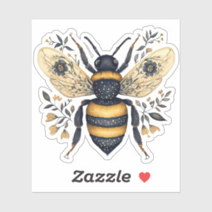 Pegatina Abeja floral caprichosa