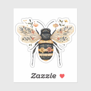 Pegatina Abeja Floral Caprichosa