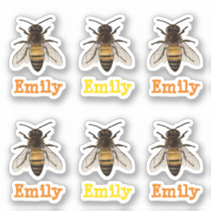 Pegatina abeja personalizada