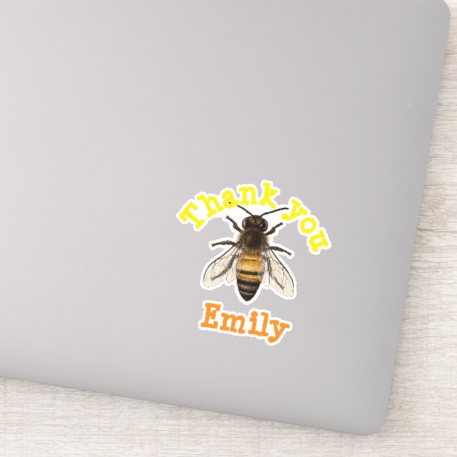 Pegatina Abeja personalizada Gracias (Detalle)