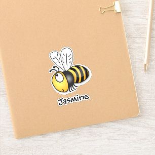Pegatina Abeja voladora adorable ilustracion personalizado