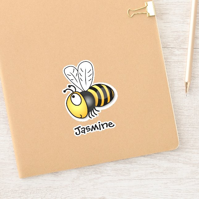 Pegatina Abeja voladora adorable ilustracion personalizado  (Cuaderno)