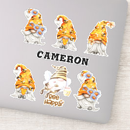 Pegatina Abejas de colección Honey Gnome, Floral, Añadir no