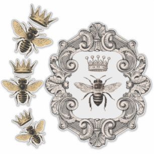 Pegatina Abejas de cosecha vintage