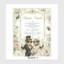 Abejas melíferas adorables, elegante boda floral