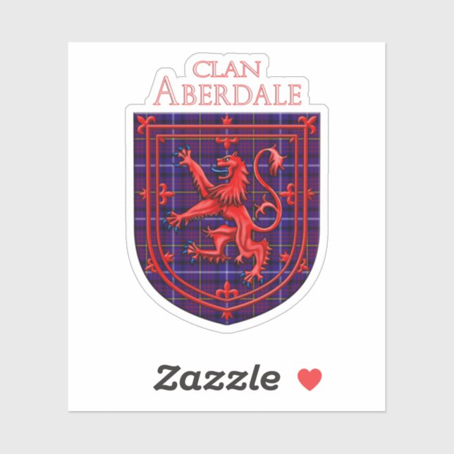 Pegatina Aberdale Tartan Scottish Plaid Lion Rampant (Hoja)