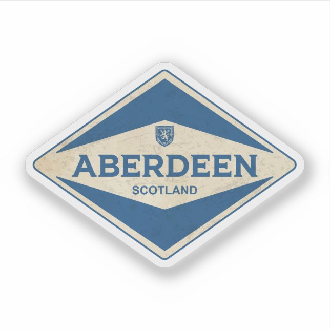 Pegatina Aberdeen Scotland Vintage (Anverso)