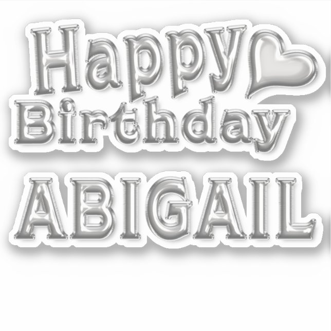 Pegatina Abigail Happy Birthday silver Aufkleber Sticker (Anverso)